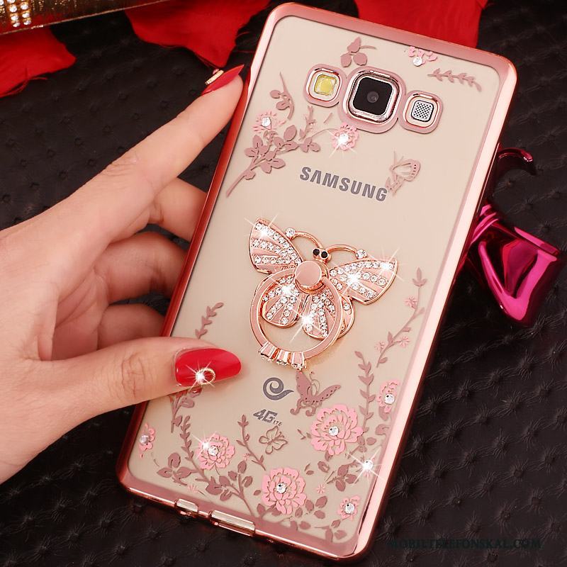 Samsung Galaxy A7 2015 Rosa Guld Skal Telefon Fallskydd Fodral Silikon Trend Mjuk