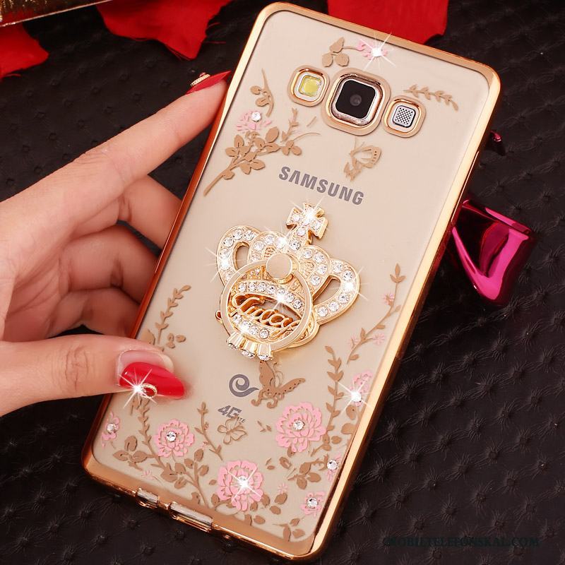 Samsung Galaxy A7 2015 Rosa Guld Skal Telefon Fallskydd Fodral Silikon Trend Mjuk