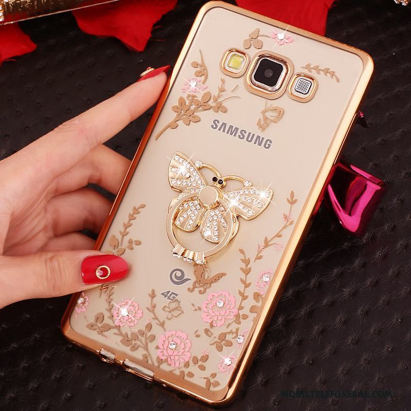 Samsung Galaxy A7 2015 Rosa Guld Skal Telefon Fallskydd Fodral Silikon Trend Mjuk