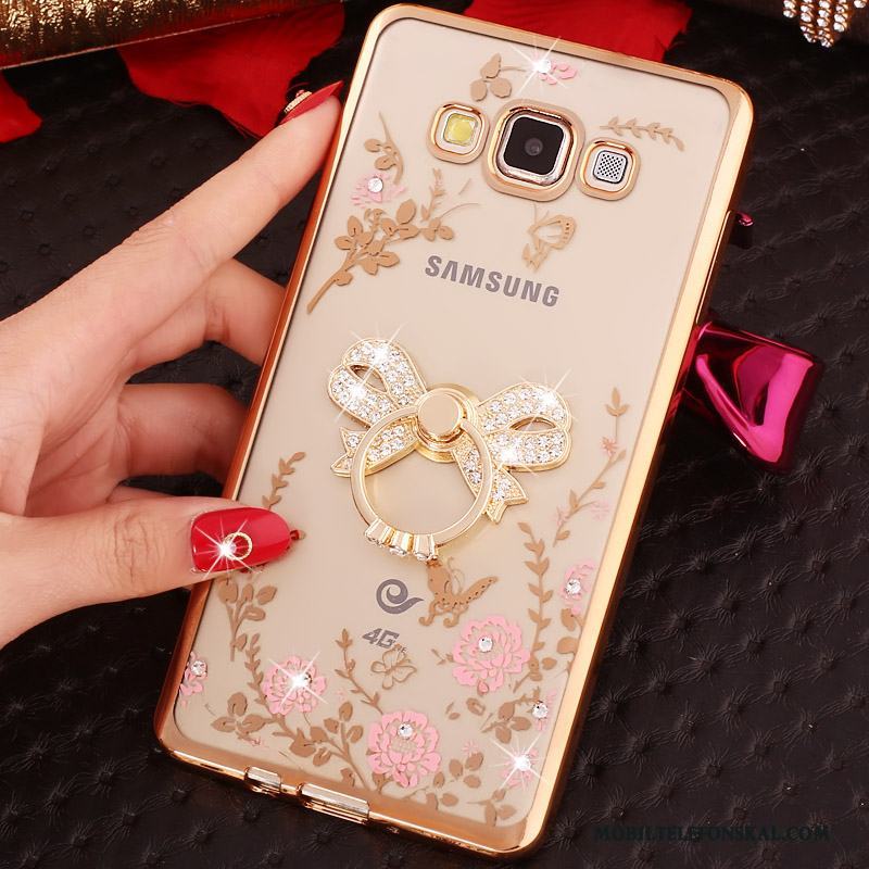 Samsung Galaxy A7 2015 Rosa Guld Skal Telefon Fallskydd Fodral Silikon Trend Mjuk