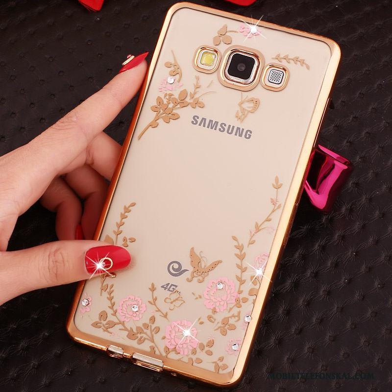 Samsung Galaxy A7 2015 Rosa Guld Skal Telefon Fallskydd Fodral Silikon Trend Mjuk