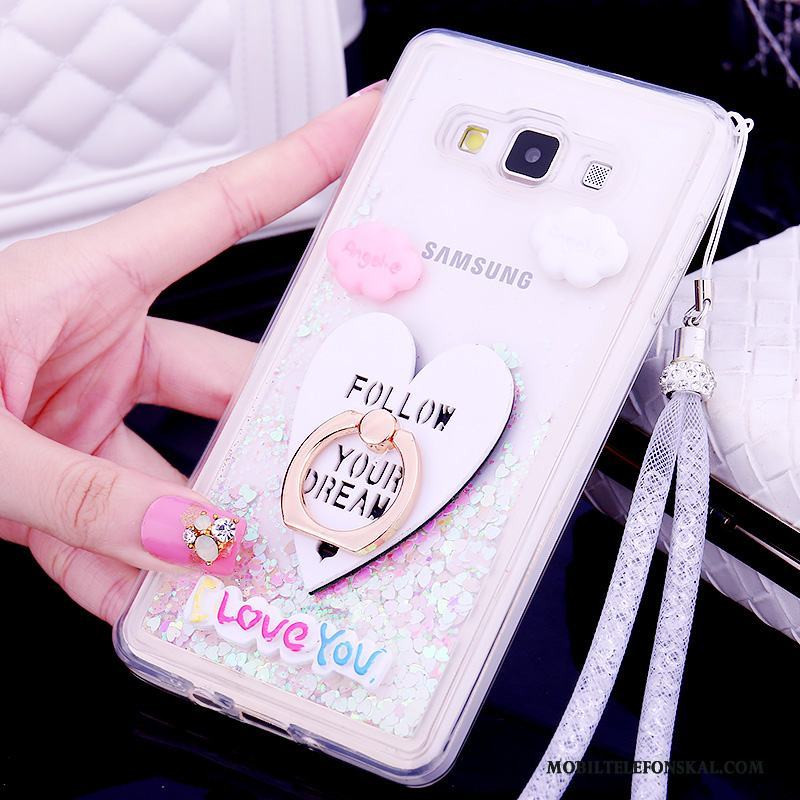 Samsung Galaxy A7 2015 Skal Hängsmycken Stjärna Purpur Fallskydd Fodral Kvicksand Mobil Telefon