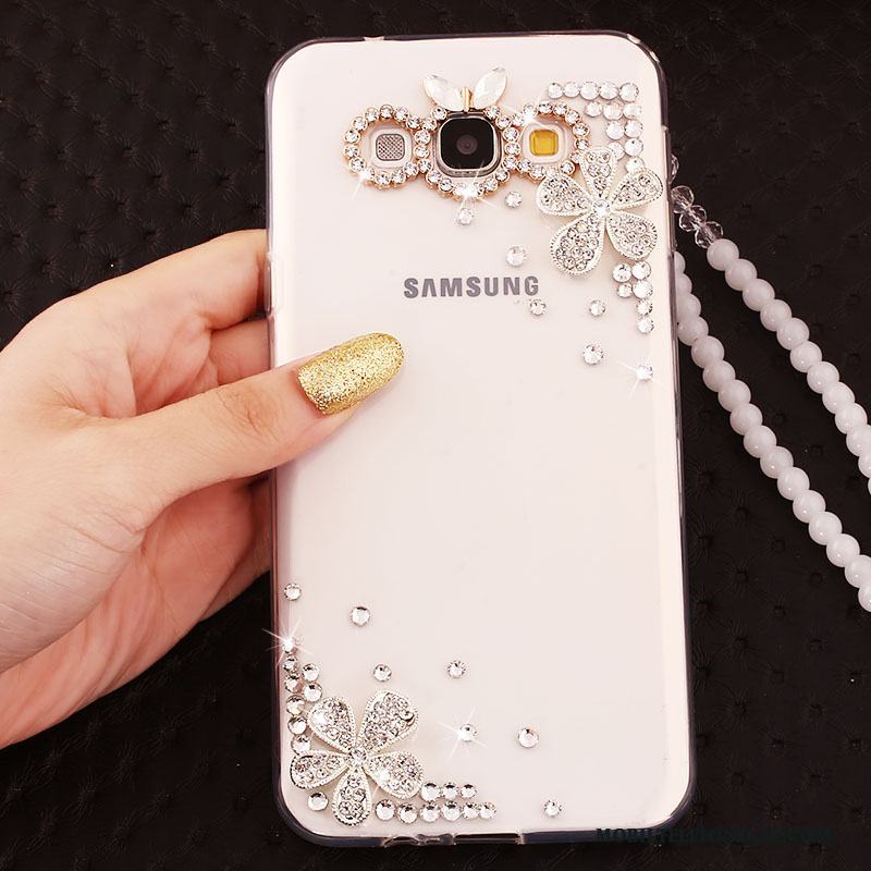 Samsung Galaxy A7 2015 Skal Ring Skydd Silikon Mjuk Strass Guld Stjärna