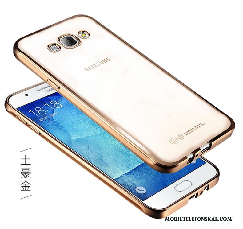 Samsung Galaxy A7 2015 Skal Telefon Mjuk Silikon Stjärna Transparent Fodral Silver