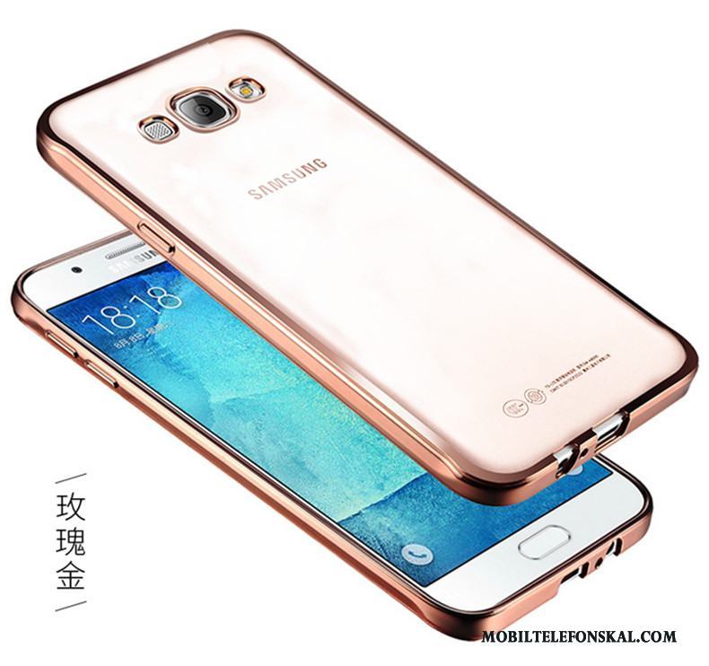 Samsung Galaxy A7 2015 Skal Telefon Mjuk Silikon Stjärna Transparent Fodral Silver