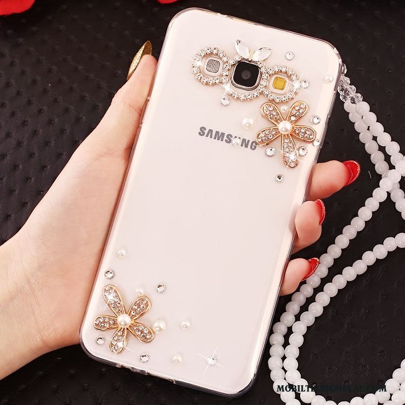 Samsung Galaxy A7 2015 Strass Fallskydd Hängsmycken Skal Telefon Stjärna Fodral Silikon