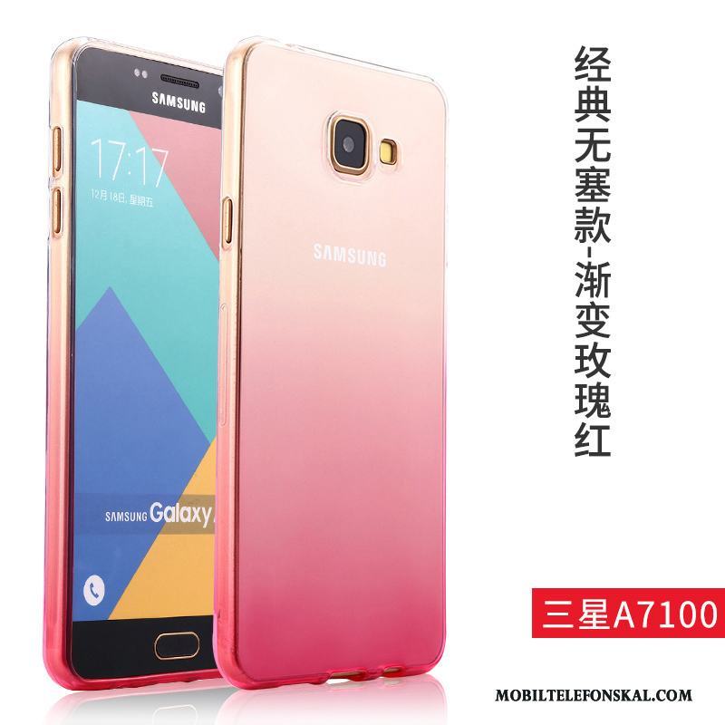 Samsung Galaxy A7 2016 Blå Skal Telefon Trend Fodral Mjuk Silikon Transparent