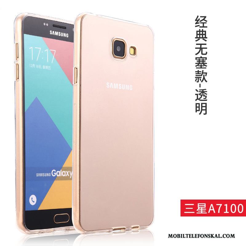 Samsung Galaxy A7 2016 Blå Skal Telefon Trend Fodral Mjuk Silikon Transparent