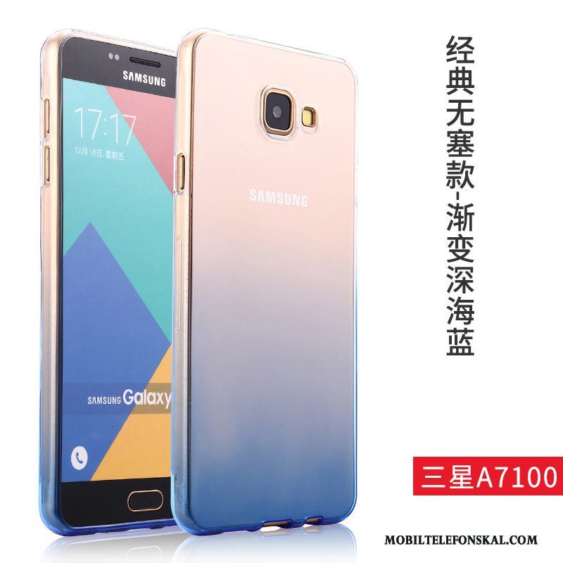 Samsung Galaxy A7 2016 Blå Skal Telefon Trend Fodral Mjuk Silikon Transparent