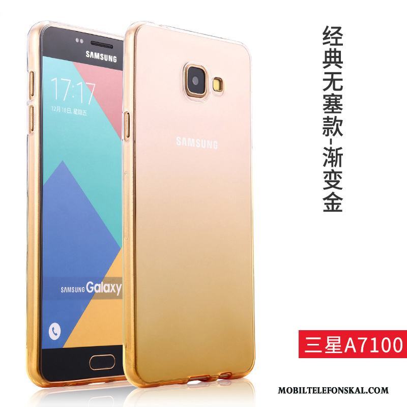 Samsung Galaxy A7 2016 Blå Skal Telefon Trend Fodral Mjuk Silikon Transparent