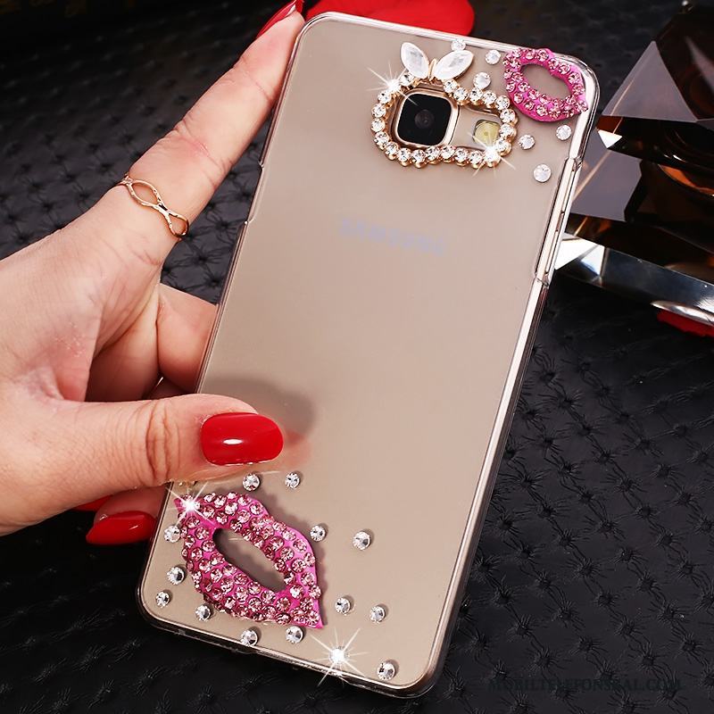 Samsung Galaxy A7 2016 Fodral Skal Telefon Stjärna Guld Transparent Strass Med Strass