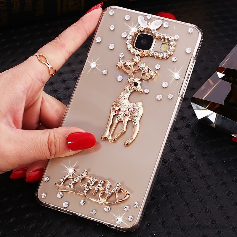 Samsung Galaxy A7 2016 Fodral Skal Telefon Stjärna Guld Transparent Strass Med Strass