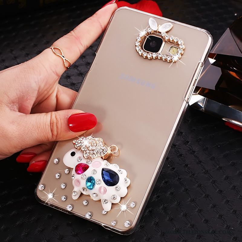 Samsung Galaxy A7 2016 Fodral Skal Telefon Stjärna Guld Transparent Strass Med Strass