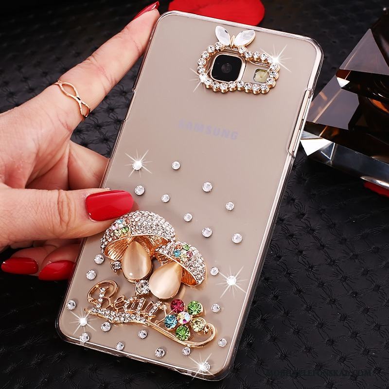 Samsung Galaxy A7 2016 Fodral Skal Telefon Stjärna Guld Transparent Strass Med Strass