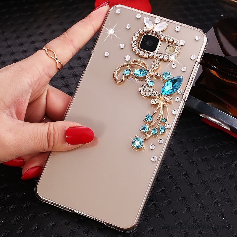 Samsung Galaxy A7 2016 Fodral Skal Telefon Stjärna Guld Transparent Strass Med Strass