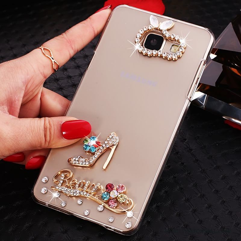 Samsung Galaxy A7 2016 Fodral Skal Telefon Stjärna Guld Transparent Strass Med Strass