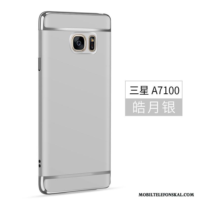 Samsung Galaxy A7 2016 Skal Mobil Telefon Silver All Inclusive Fallskydd Hård Fodral Nubuck