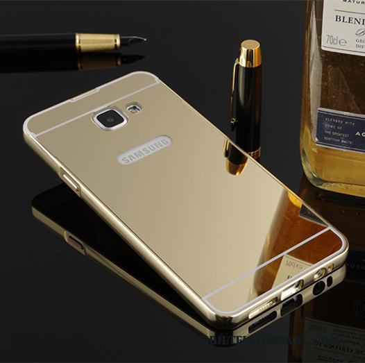 Samsung Galaxy A7 2016 Skal Telefon Stjärna Rosa Guld Skydd Metall Frame