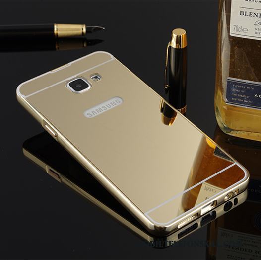 Samsung Galaxy A7 2016 Skal Telefon Stjärna Rosa Guld Skydd Metall Frame