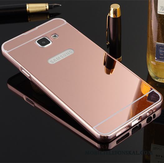 Samsung Galaxy A7 2016 Skal Telefon Stjärna Rosa Guld Skydd Metall Frame