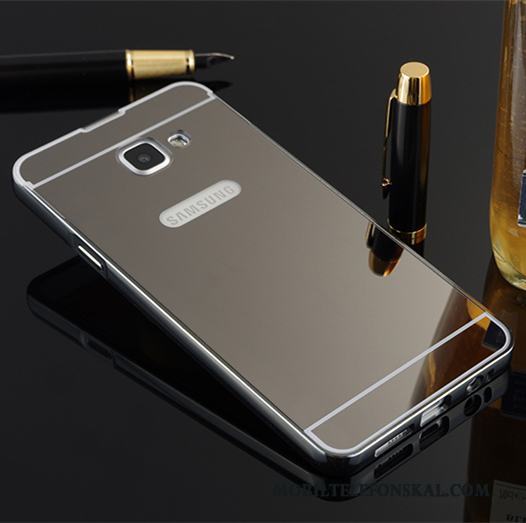 Samsung Galaxy A7 2016 Skal Telefon Stjärna Rosa Guld Skydd Metall Frame