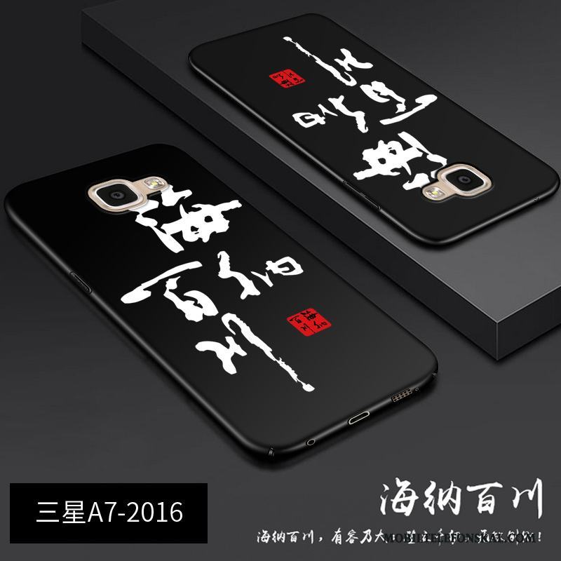 Samsung Galaxy A7 2016 Skal Telefon Trend Svart Fodral Skydd Stjärna Fallskydd
