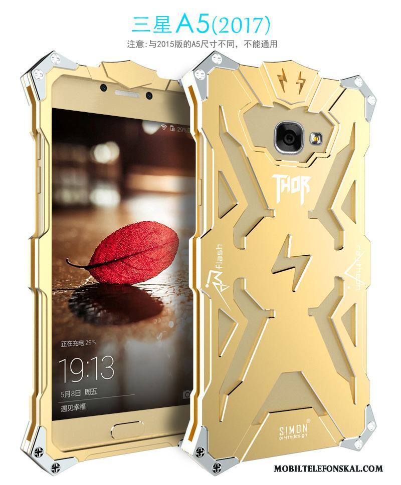 Samsung Galaxy A7 2017 Svart Fodral Metall Frame Trend Skydd Skal