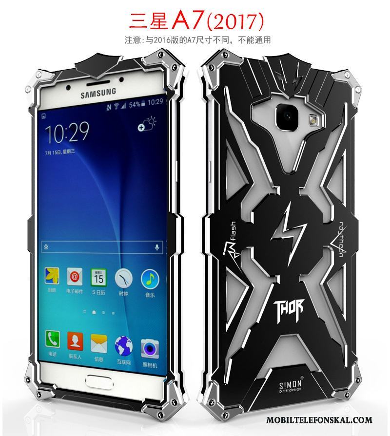 Samsung Galaxy A7 2017 Svart Fodral Metall Frame Trend Skydd Skal