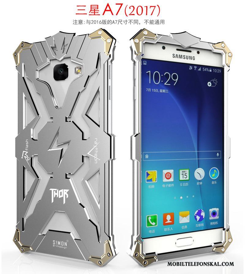 Samsung Galaxy A7 2017 Svart Fodral Metall Frame Trend Skydd Skal