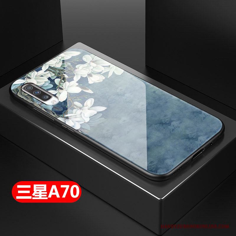Samsung Galaxy A70 Glas Fallskydd Kinesisk Stil Skal Telefon Stjärna Hård Grön