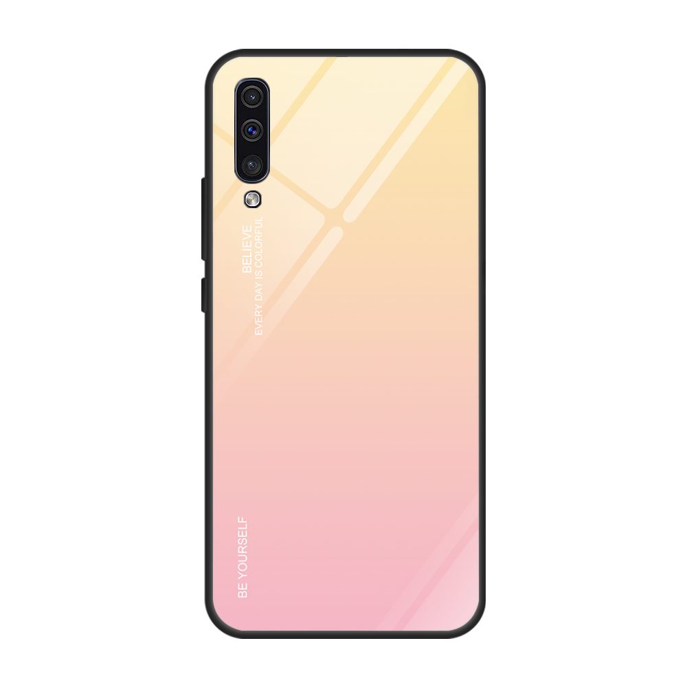 Samsung Galaxy A70 Glas Skal Telefon All Inclusive Fallskydd Fodral Gradient Färg Stjärna