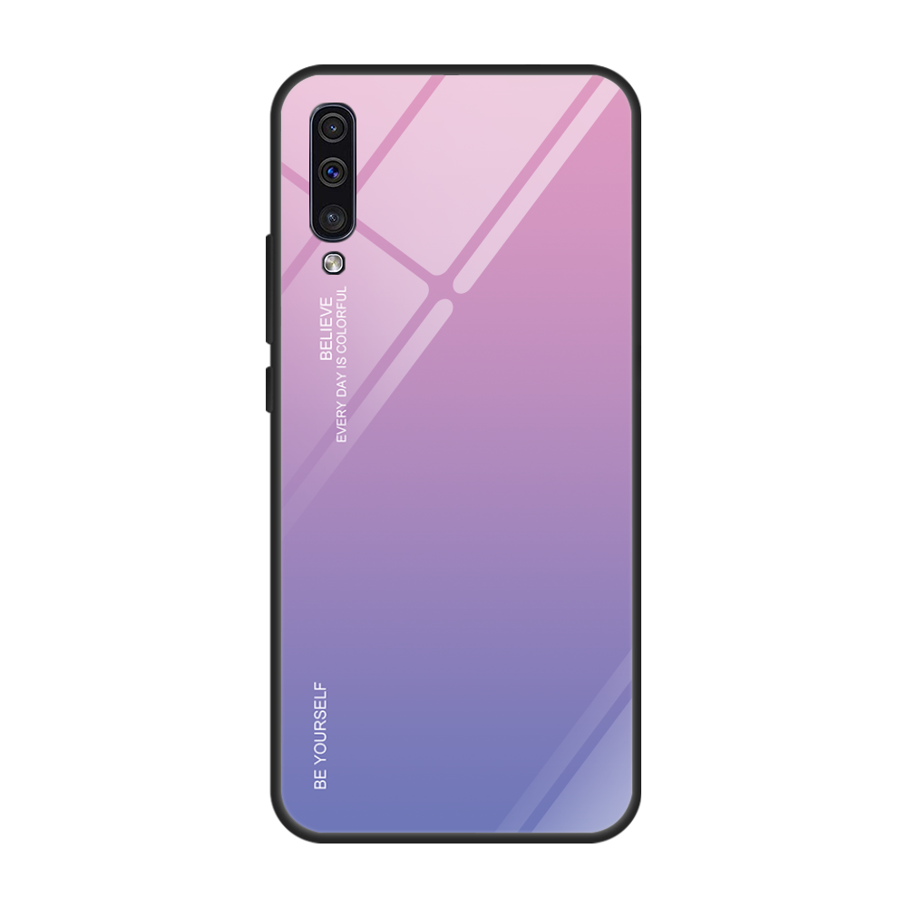 Samsung Galaxy A70 Glas Skal Telefon All Inclusive Fallskydd Fodral Gradient Färg Stjärna