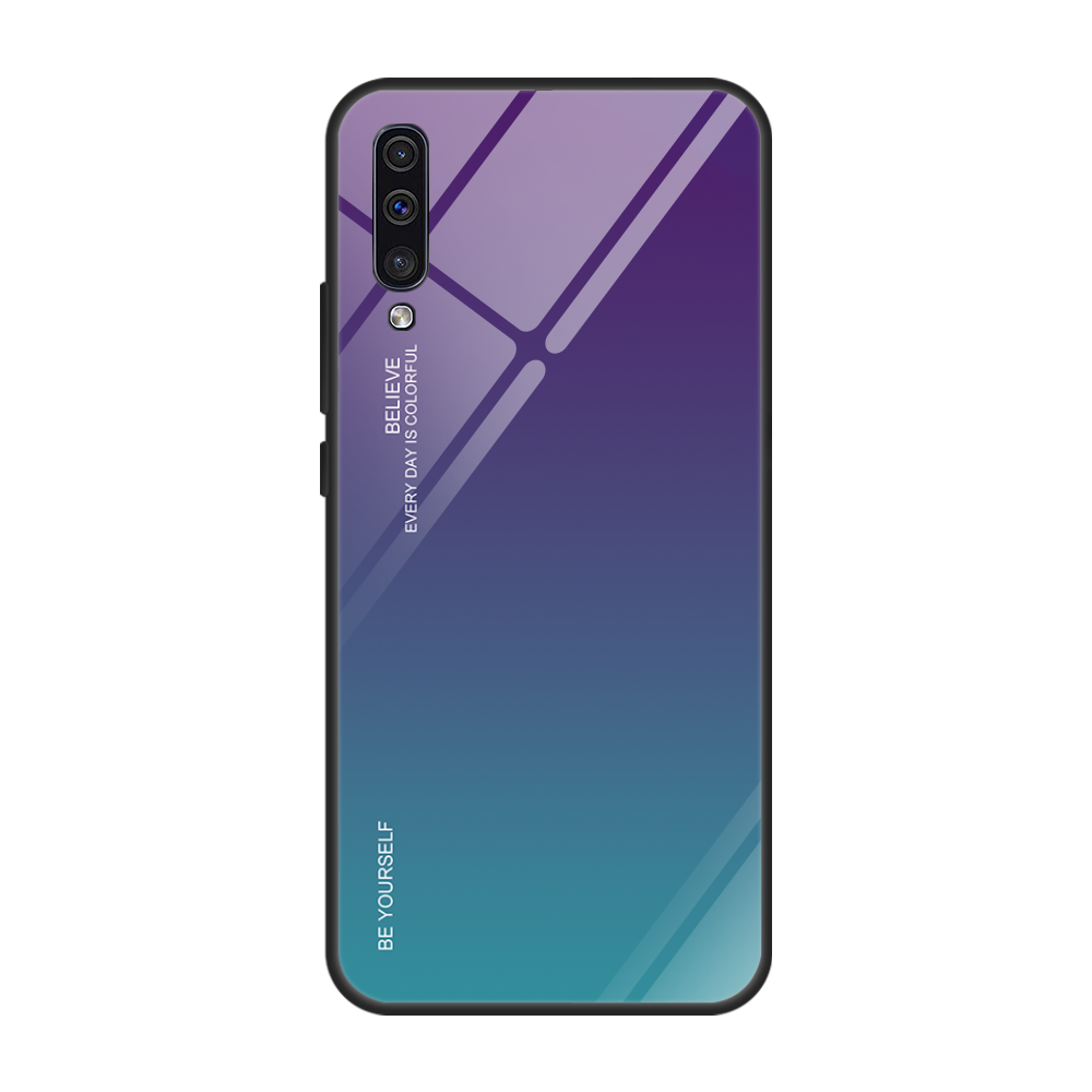 Samsung Galaxy A70 Glas Skal Telefon All Inclusive Fallskydd Fodral Gradient Färg Stjärna