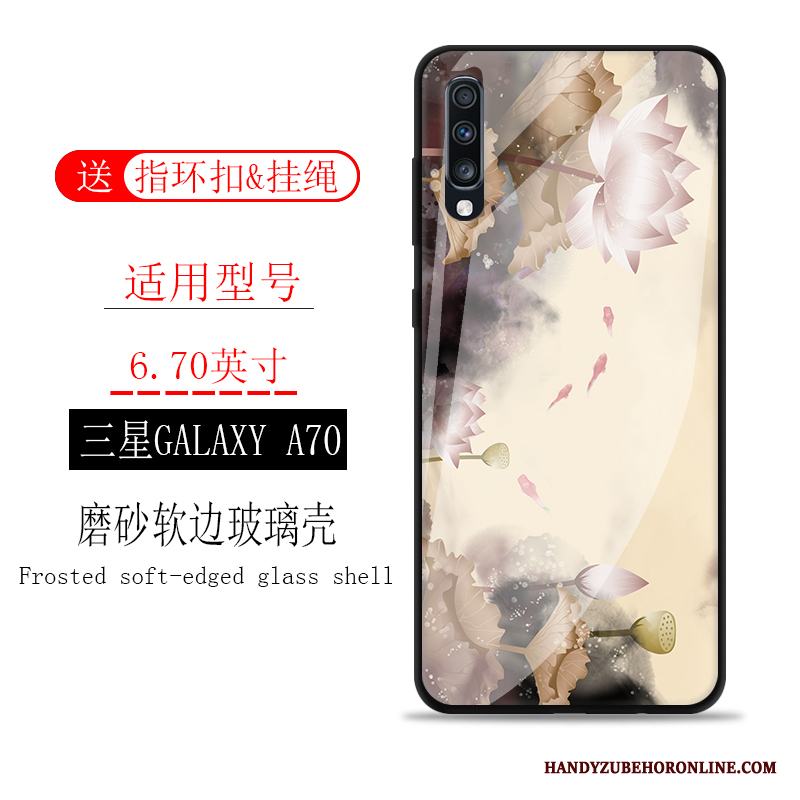 Samsung Galaxy A70 Glas Skal Telefon Skydd Stjärna Retro Fodral All Inclusive