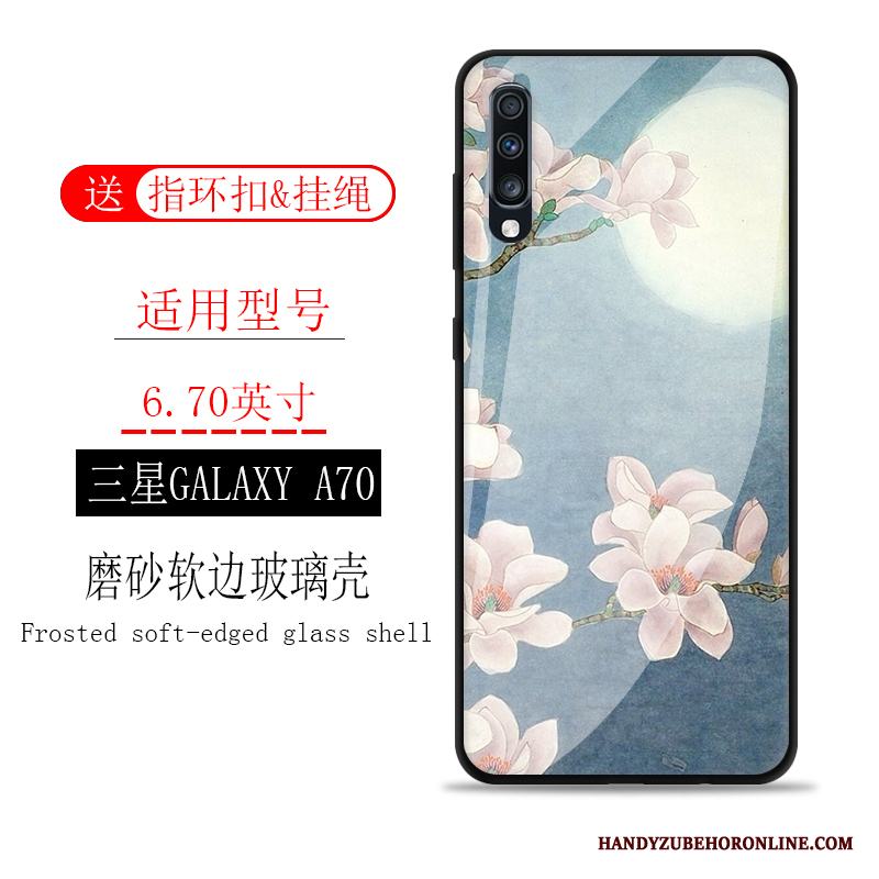 Samsung Galaxy A70 Glas Skal Telefon Skydd Stjärna Retro Fodral All Inclusive