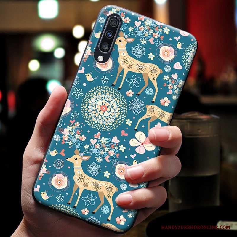 Samsung Galaxy A70 Kreativa Vind Europa Stjärna Personlighet Blå Skal Telefon