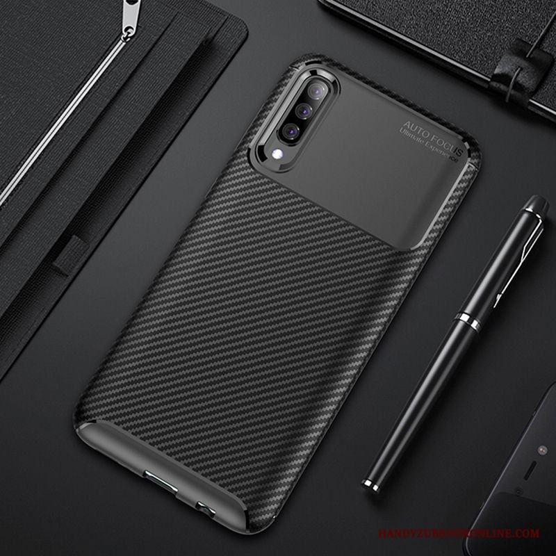 Samsung Galaxy A70 Skal Fodral Blå Mjuk Trend Business Stjärna Fallskydd
