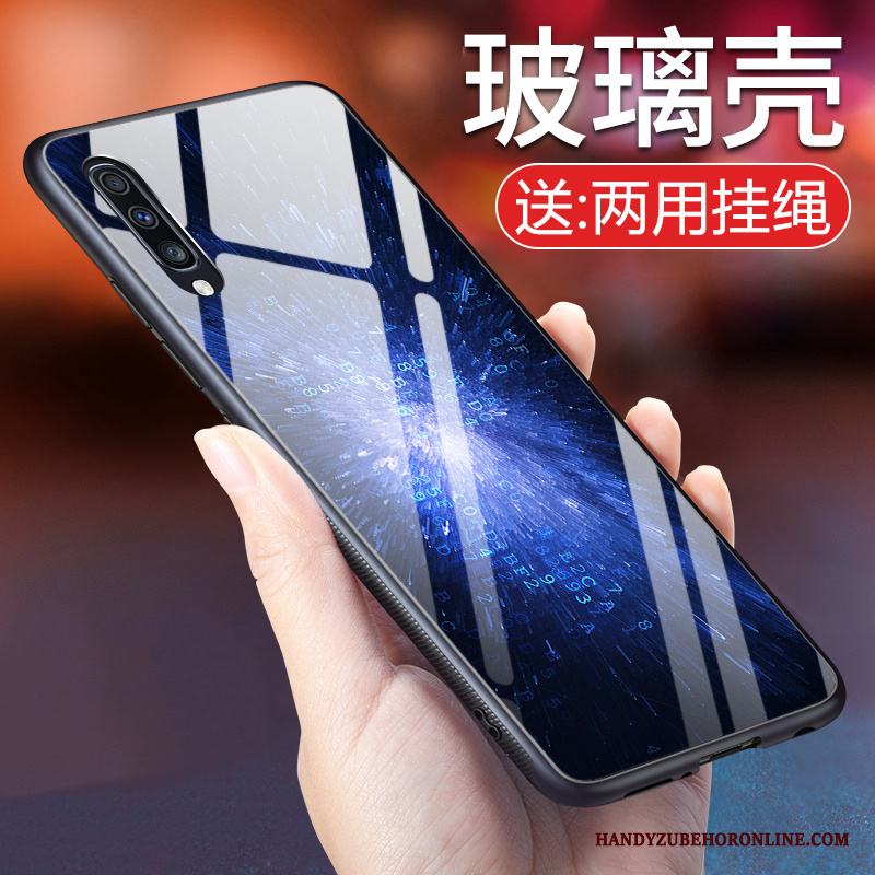 Samsung Galaxy A70 Skal Fodral Blå Stjärna Skydd Vind Fallskydd Ljus