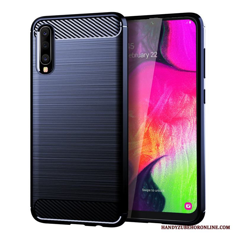 Samsung Galaxy A70 Skal Kostfiber Silke Stjärna Fodral Mjuk Silikon Skydd