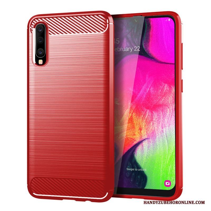 Samsung Galaxy A70 Skal Kostfiber Silke Stjärna Fodral Mjuk Silikon Skydd