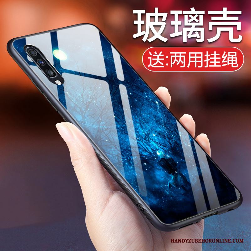 Samsung Galaxy A70 Skal Personlighet Silikon Grön Trend Kreativa Glas Mjuk