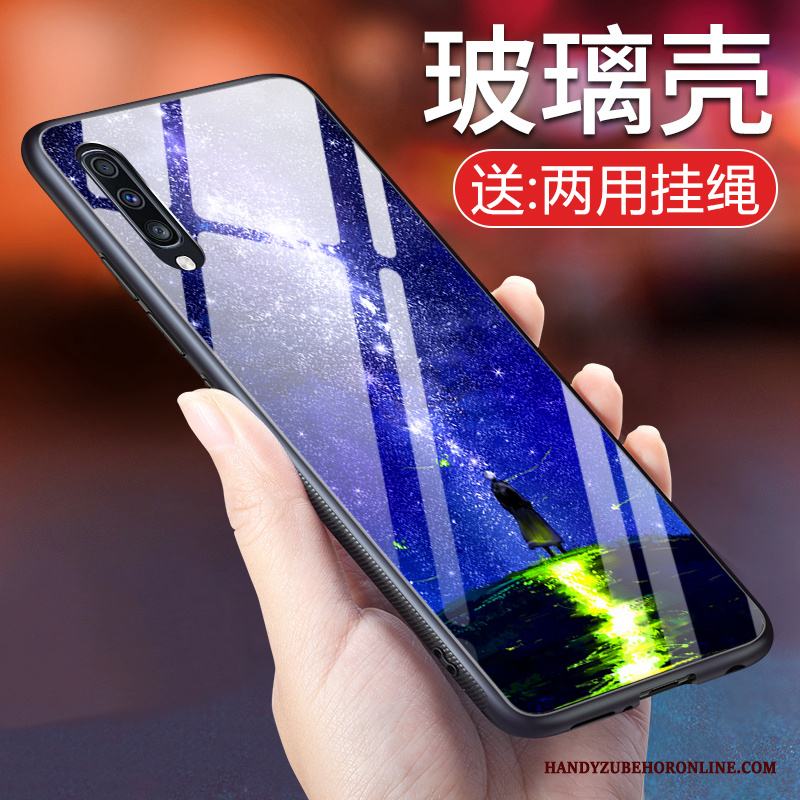 Samsung Galaxy A70 Skal Personlighet Silikon Grön Trend Kreativa Glas Mjuk