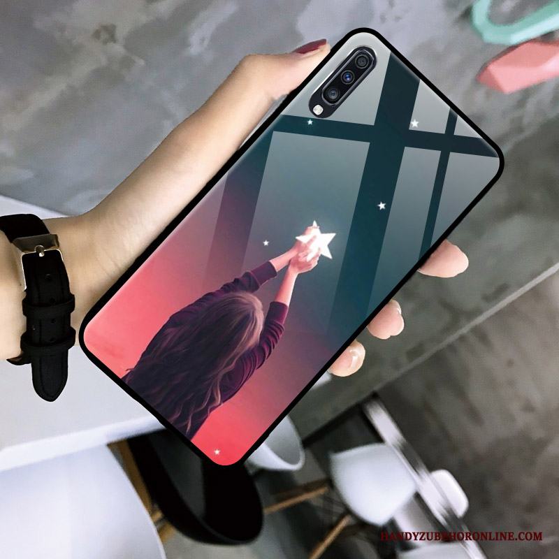 Samsung Galaxy A70 Skal Skydd Glas Stjärna Net Red Fodral Personlighet Fallskydd