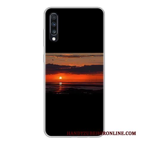 Samsung Galaxy A70 Skal Stjärna Fodral Tecknat Fallskydd Personlighet Mjuk Svart