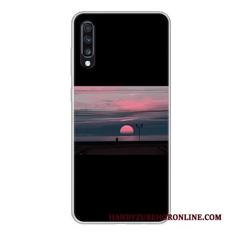 Samsung Galaxy A70 Skal Stjärna Fodral Tecknat Fallskydd Personlighet Mjuk Svart