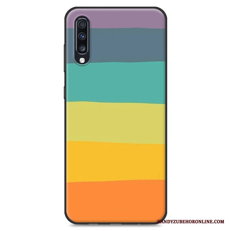 Samsung Galaxy A70 Skal Telefon Fodral Mjuk Röd Silikon Nubuck Skydd