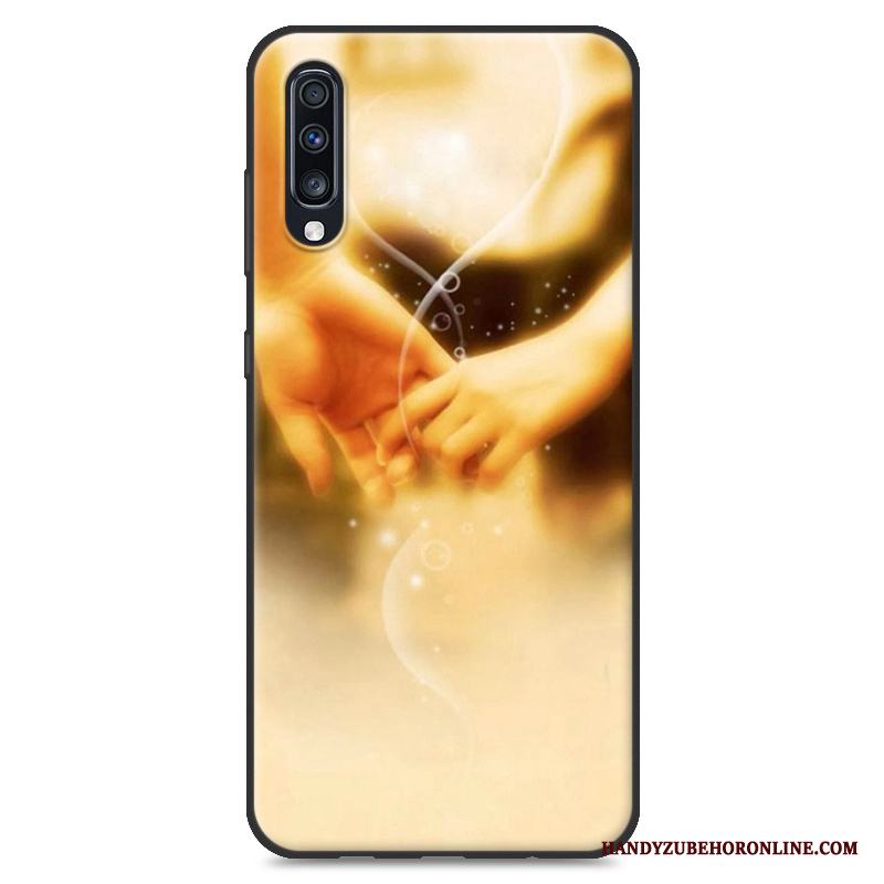 Samsung Galaxy A70 Skal Telefon Fodral Mjuk Röd Silikon Nubuck Skydd