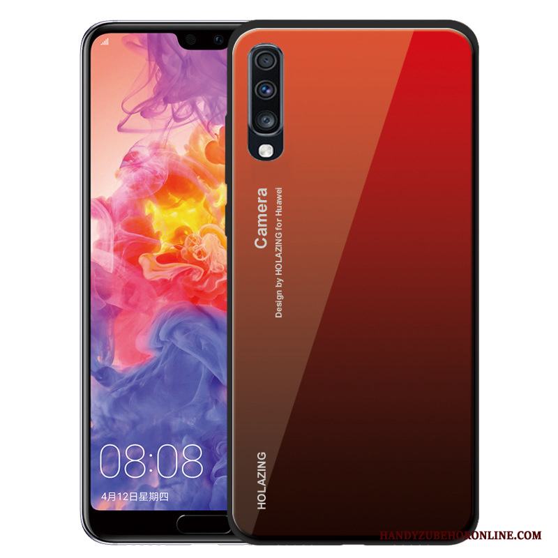 Samsung Galaxy A70 Skal Telefon Skydd Stjärna Fodral Silikon Grön Solid Färg