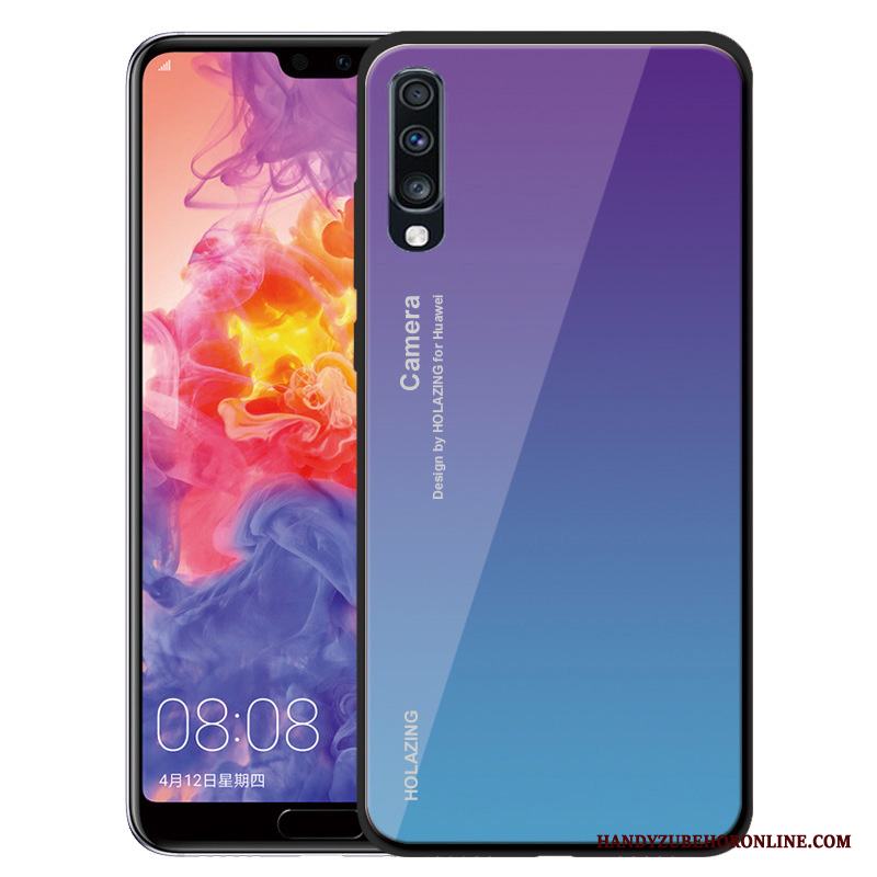 Samsung Galaxy A70 Skal Telefon Skydd Stjärna Fodral Silikon Grön Solid Färg