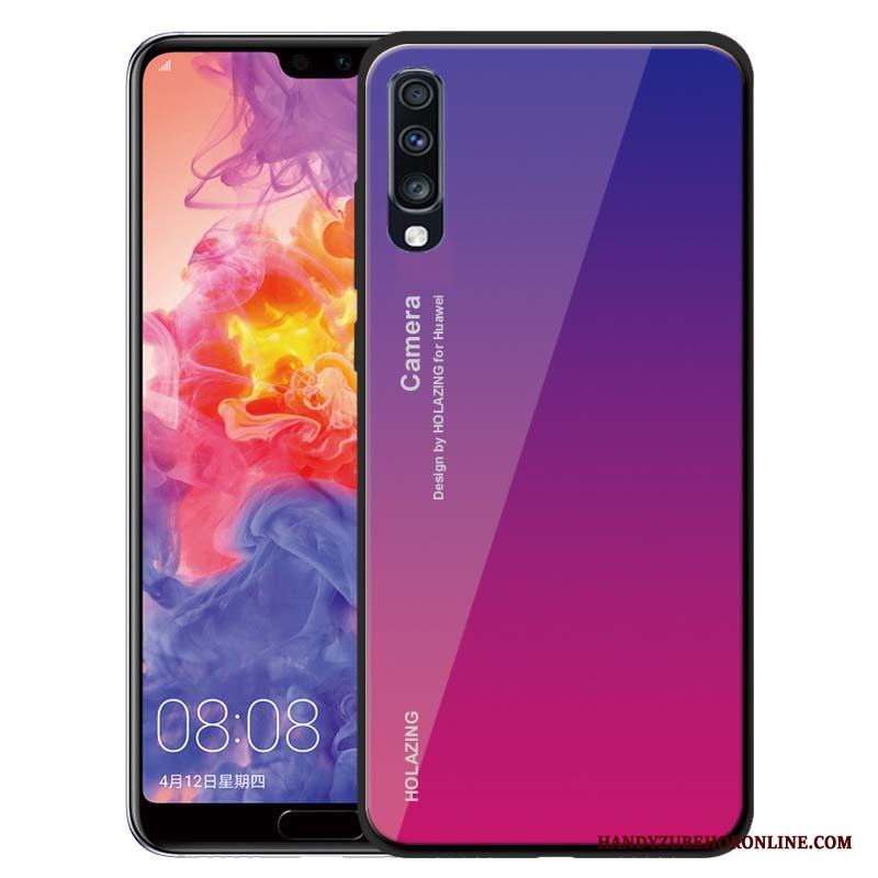 Samsung Galaxy A70 Skal Telefon Skydd Stjärna Fodral Silikon Grön Solid Färg